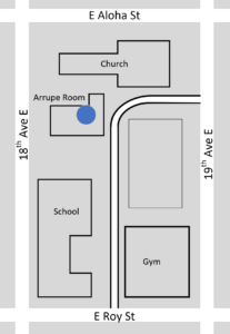 Map to Arrupe Room. Enter off 18th Ave E